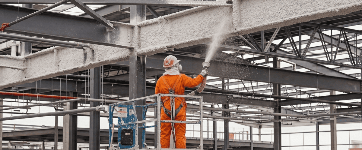 Protección pasiva contra incendios en Bilbao — aplicación de mortero ignífugo y pintura intumescente en nave industrial de Bizkaia por Ignifugaciones del Norte